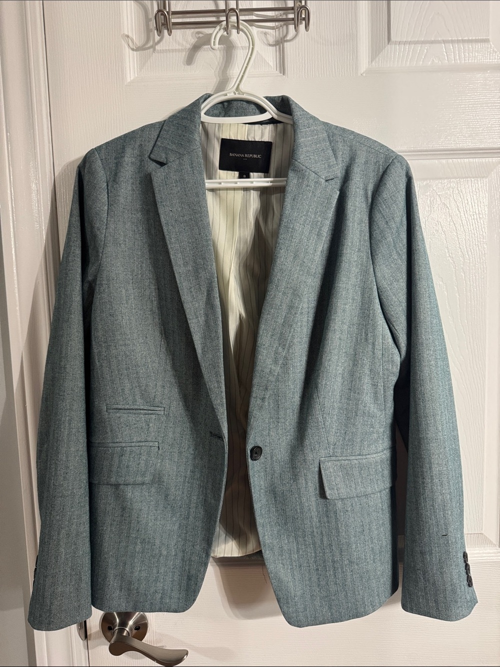 Banana Republic Women’s Heather Blue Sport Coat - Single Button Blazer